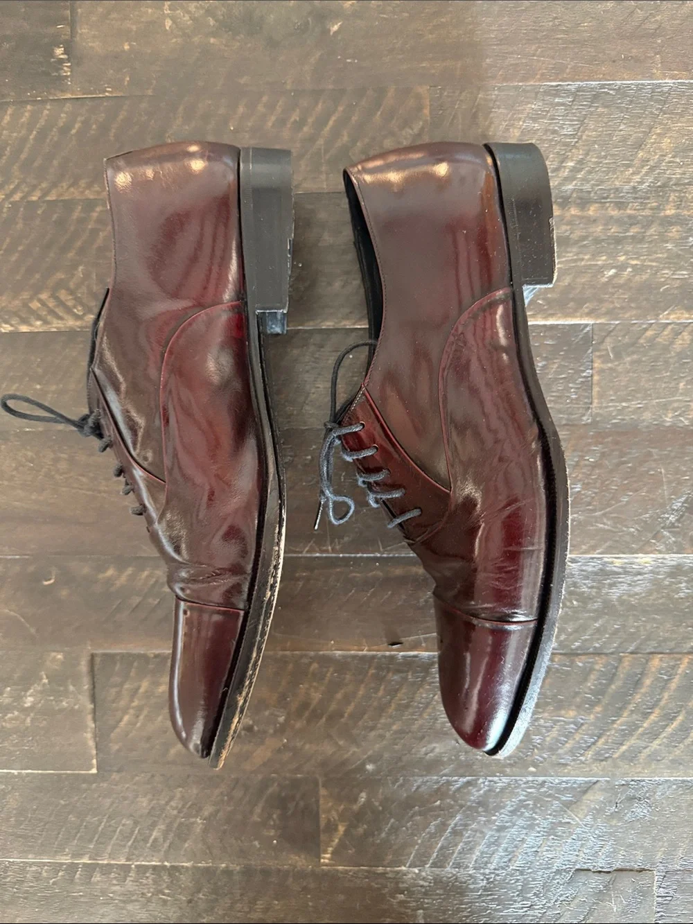 Peter Huber Lucas Oxblood Leather Cap Toe Balmoral Oxford Shoes